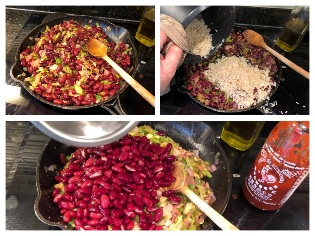 Stir in the kidney beans and let them warm through before moving on.